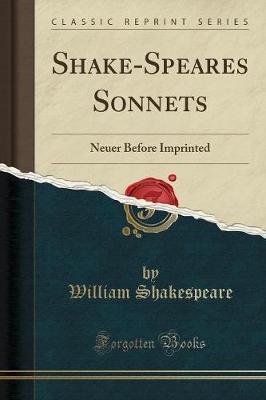 Book cover for Shake-Speares Sonnets