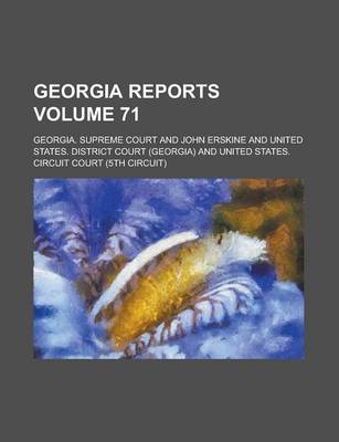 Book cover for Georgia Reports Volume 71