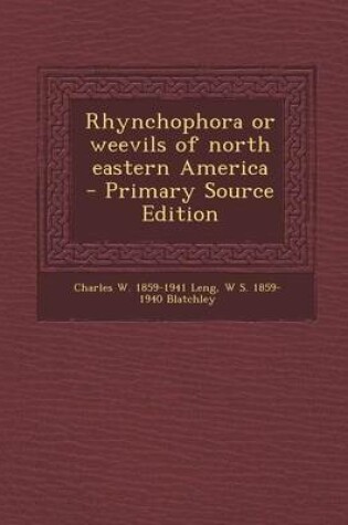 Cover of Rhynchophora or Weevils of North Eastern America