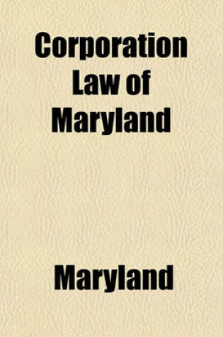 Cover of Corporation Law of Maryland