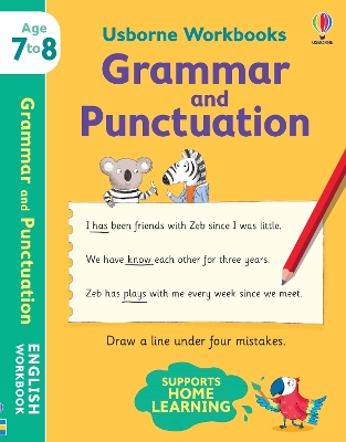 Book cover for Usborne Workbooks Grammar and Punctuation 7-8