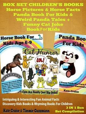 Book cover for Box Set Children's Books: Horse Pictures & Horse Facts - Panda Book for Kids & Weird Panda Tales + Funny Cat Joke Book for Kids: 3 in 1 Box Set