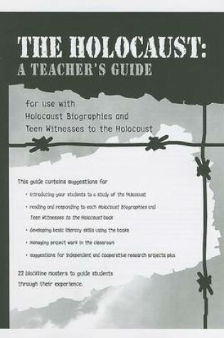 Cover of The Holocaust: A Teacher's Guide