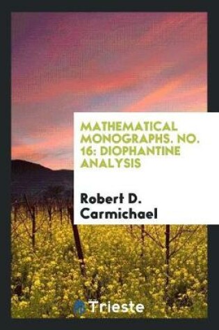 Cover of Mathematical Monographs. No. 16