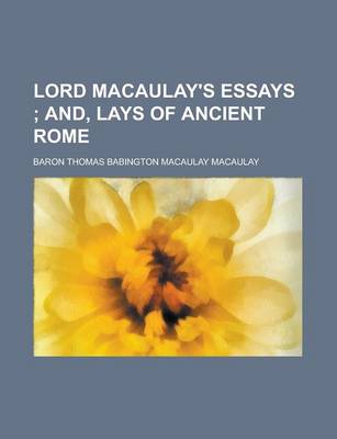 Book cover for Lord Macaulay's Essays