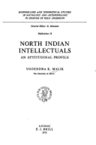 Cover of North Indian Intellectuals