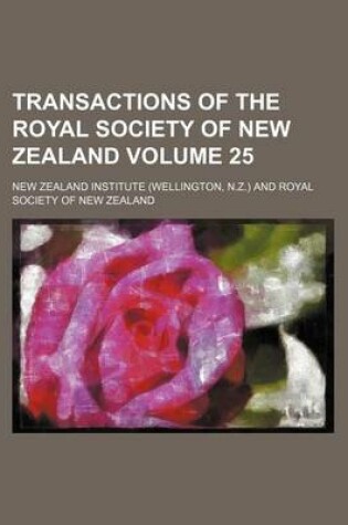 Cover of Transactions of the Royal Society of New Zealand Volume 25