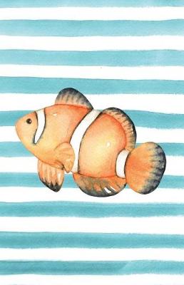 Book cover for Orange Clownfish Watercolor Stripe Journal, Graph Paper