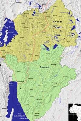 Book cover for Modern Day Color Map of Rwanda and Burundi in Africa Journal