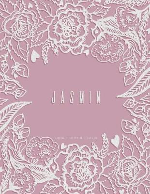 Book cover for Jasmin. Dusty Pink Dot Grid Journal