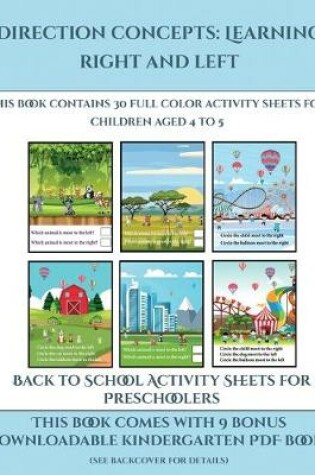 Cover of Back to School Activity Sheets for Preschoolers (Direction concepts learning right and left)