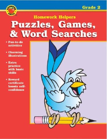 Book cover for Puzzles, Games, & Word Searches Homework Helper, Grade 2