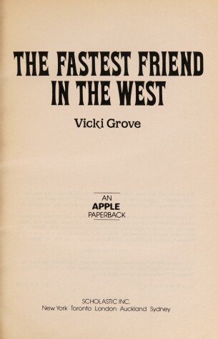 Book cover for The Fastest Friend in the West