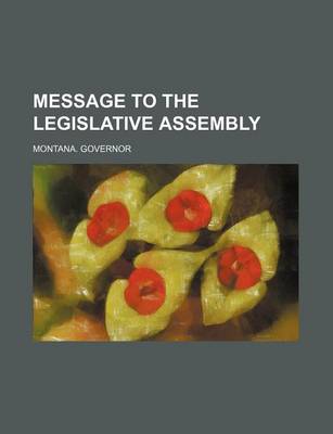 Book cover for Message to the Legislative Assembly