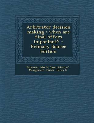 Book cover for Arbitrator Decision Making