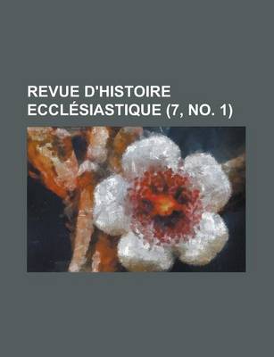 Cover of Revue D'Histoire Ecclesiastique