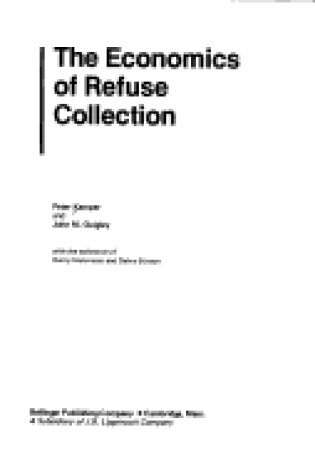 Cover of Economics of Refuse Collection