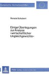 Book cover for Einige Ueberlegungen Zur Analyse «Wirtschaftlicher Ungleichgewichte»