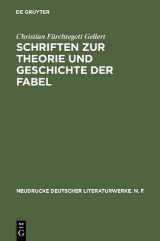 Cover of Schriften Zur Theorie Und Geschichte Der Fabel