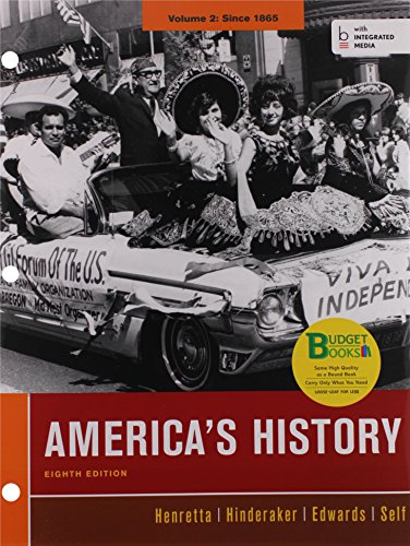 Book cover for Loose-Leaf Version of America's History 8e V2 & Launchpad for America's History Volume II and America: A Concise History, Volume II (Six Month Access)