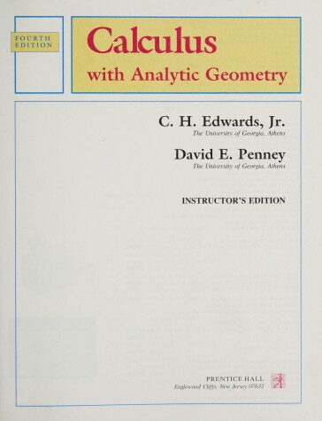 Book cover for Calculus with Analytic Geometry