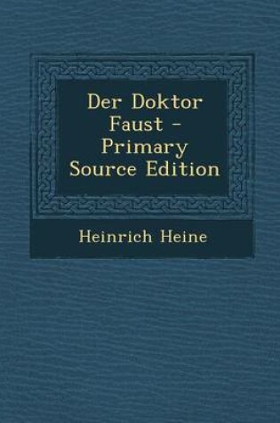 Cover of Der Doktor Faust - Primary Source Edition