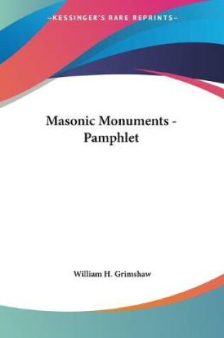 Cover of Masonic Monuments - Pamphlet