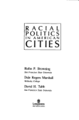 Cover of Racial Politics in American Cities