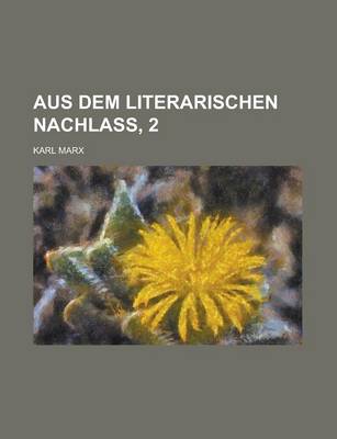 Book cover for Aus Dem Literarischen Nachlass, 2