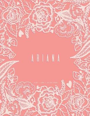 Book cover for Ariana - Peach Floral Dot Grid Journal