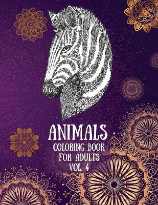 Book cover for Animals Coloring Book For Adults vol. 4