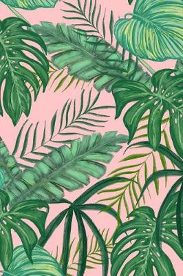 Book cover for Terrific Green Tropical Leaves on Pink Journal