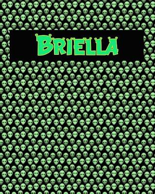 Book cover for 120 Page Handwriting Practice Book with Green Alien Cover Briella