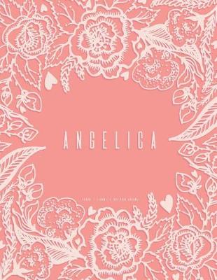 Book cover for Angelica - Peach Floral Dot Grid Journal