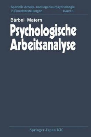 Cover of Psychologische Arbeitsanalyse