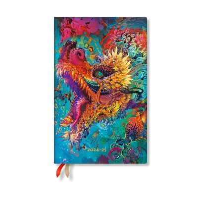 Book cover for Humming Dragon (Android Jones Collection) Maxi 18-month Vertical Hardback Dayplanner 2025 (Elastic Band Closure)