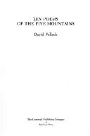 Cover of Zen Poems of the Five Mountains