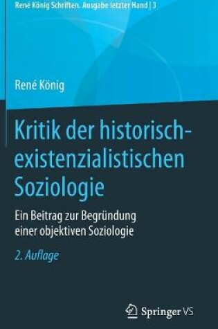 Cover of Kritik der historisch-existenzialistischen Soziologie