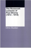 Cover of The Roosevelt Lectures of Paul Shorey 1913-14