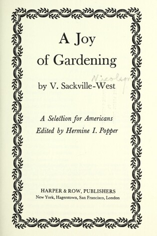Cover of A Joy of Gardening