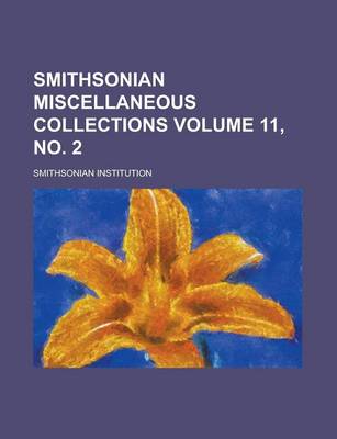 Book cover for Smithsonian Miscellaneous Collections Volume 11, No. 2