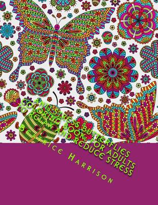 Book cover for Anti-Stress Butterflies Coloring Book