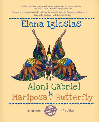 Book cover for Aloni Gabriel y Mariposa. Aloni Gabriel and Butterfly