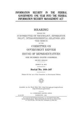 Book cover for Information security in the federal government