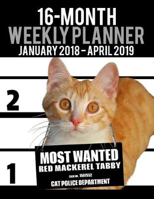 Cover of 2018-2019 Weekly Planner - Most Wanted Red Mackerel Tabby