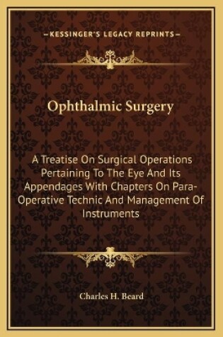 Cover of Ophthalmic Surgery