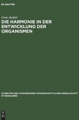 Cover of Die Harmonie in Der Entwicklung Der Organismen