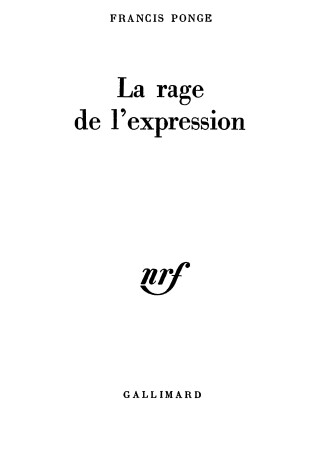 Cover of Rage de L Expression