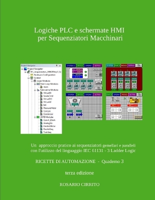 Book cover for Logiche PLC e schermate HMI per l'automazione dei Sequenziatori Macchinari