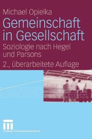 Cover of Gemeinschaft in Gesellschaft